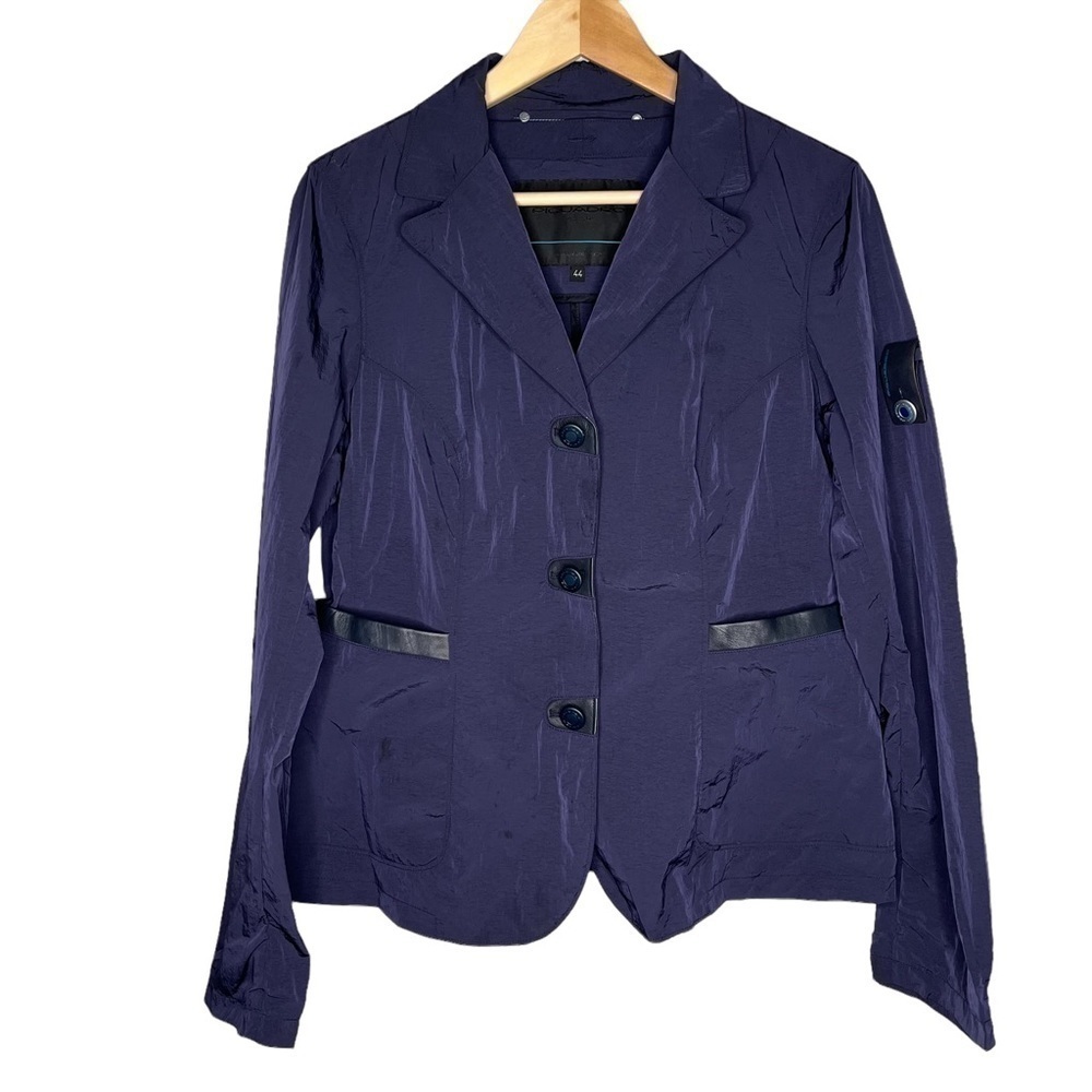 Women's Navy Single-Breasted Tailored Blazer